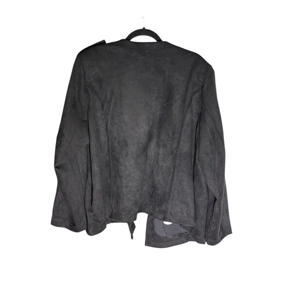 Tahari Women’s Double Breasted Black Jacket 3x Faux Leather - Picture 2 of 13